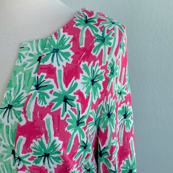 Crown & Ivy Palm Tree Print Knit Shift Dress sz L - Picture 3 of 9